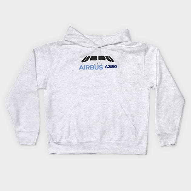 A380 front view Kids Hoodie by Caravele